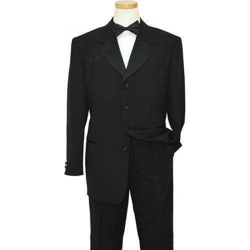 Successos Solid Black Tuxedo Suit TBP106-61-16